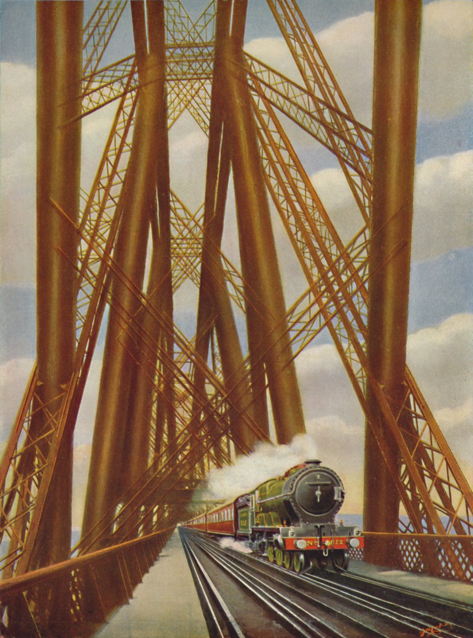 East Coast Express Crossing the Forth Bridge, 1926 av Unbekannt