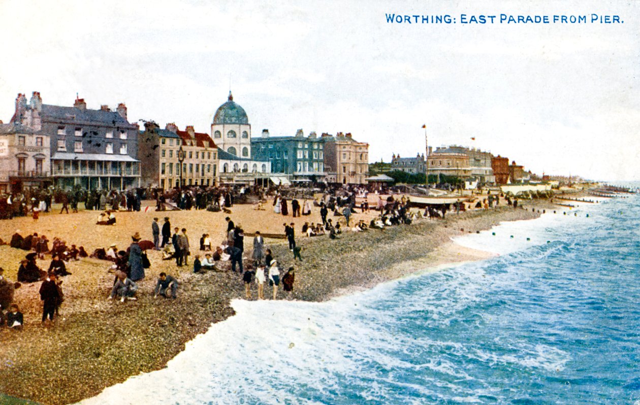East Parade fra bryggen, Worthing, Sussex, tidlig på 1900-tallet av Unbekannt