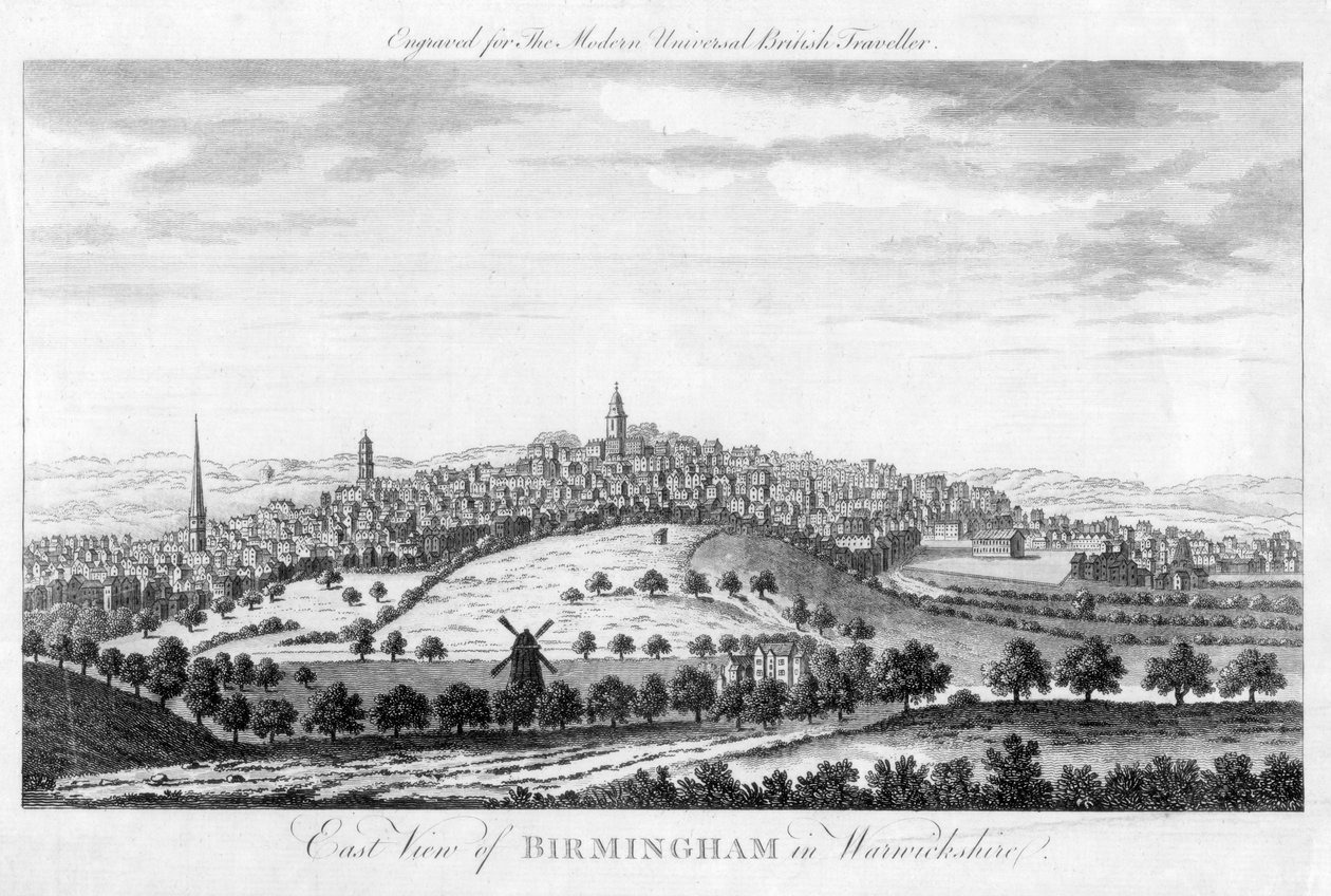 East View of Birmingham i Warwickshire, 1779 av Unbekannt