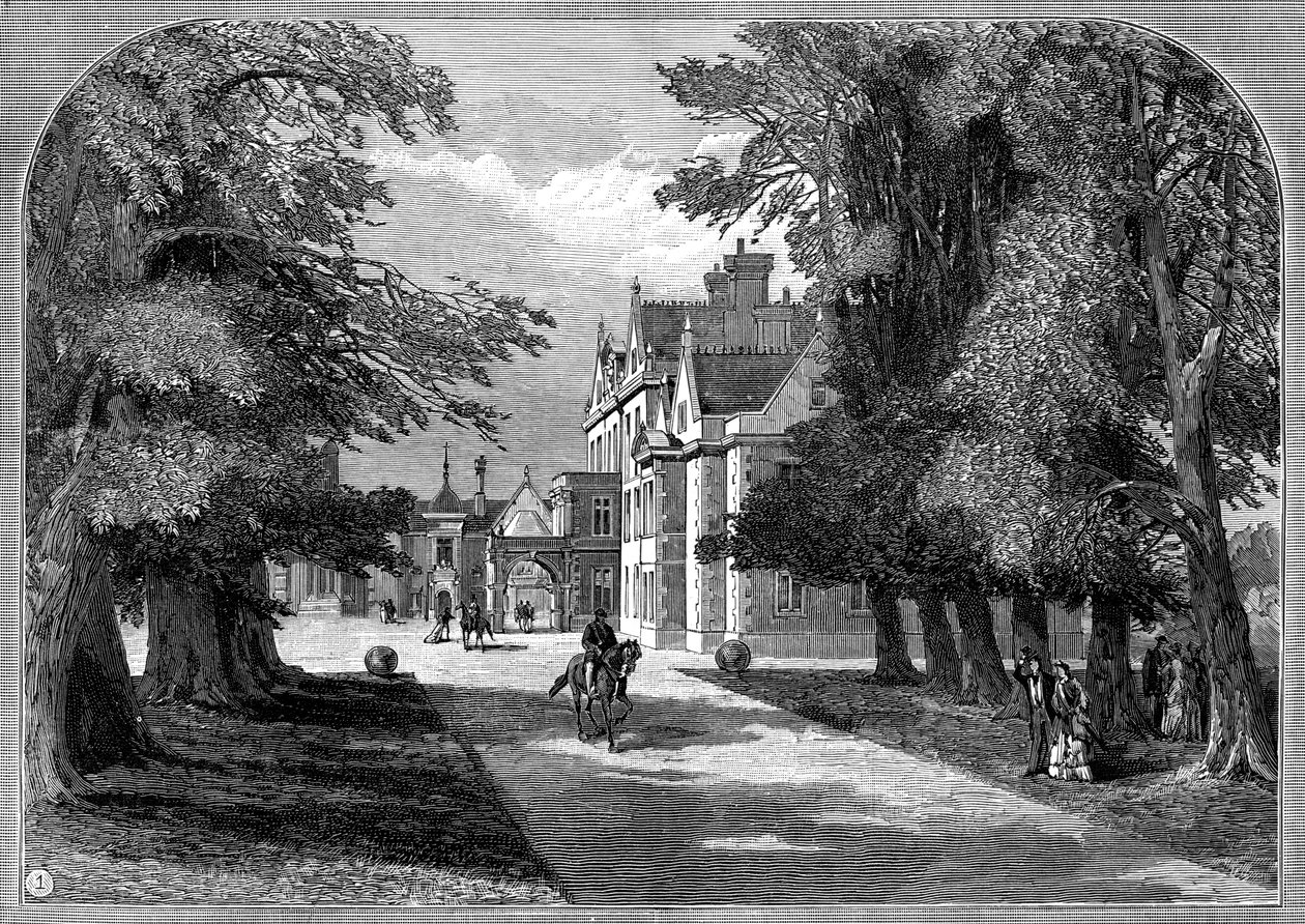 Østfront og hovedinngang, Sandringham, Norfolk, 1887 av Unbekannt