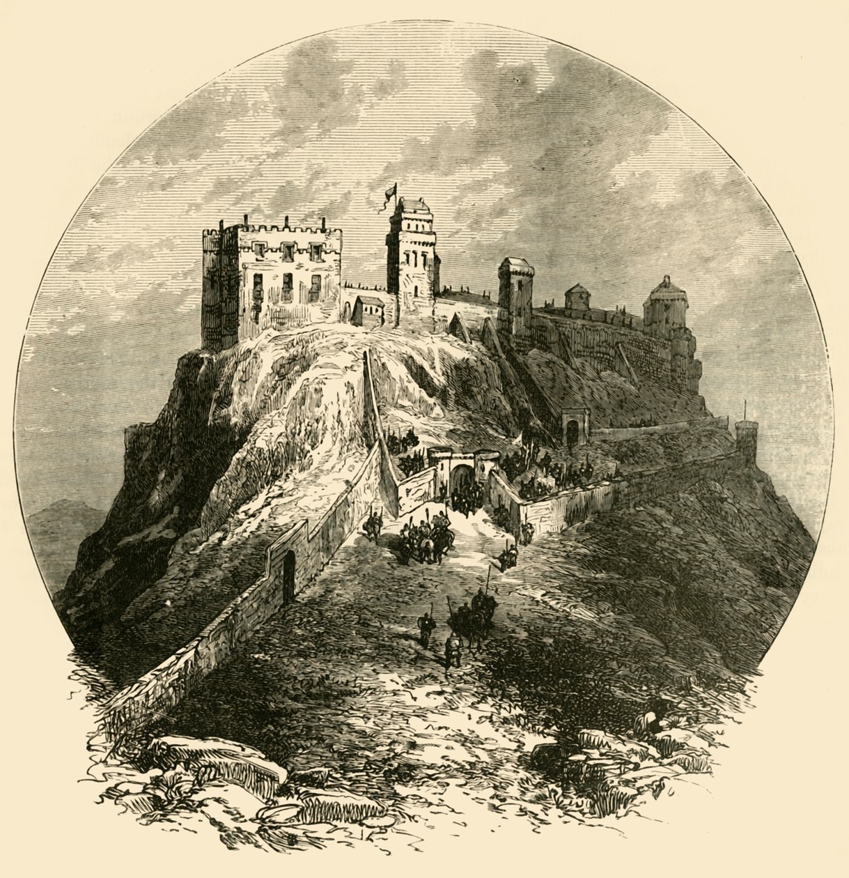 Edinburgh Castle, som det var før beleiringen av 1573, 1890. av Unbekannt