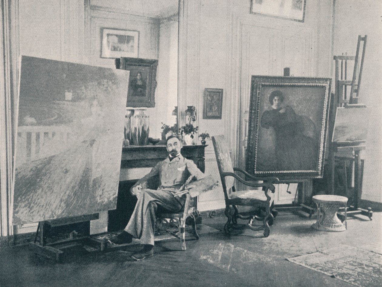 Edmond Francois Aman-Jean 1858-1936. Fransk symbolistisk maler, 1898 av Unbekannt