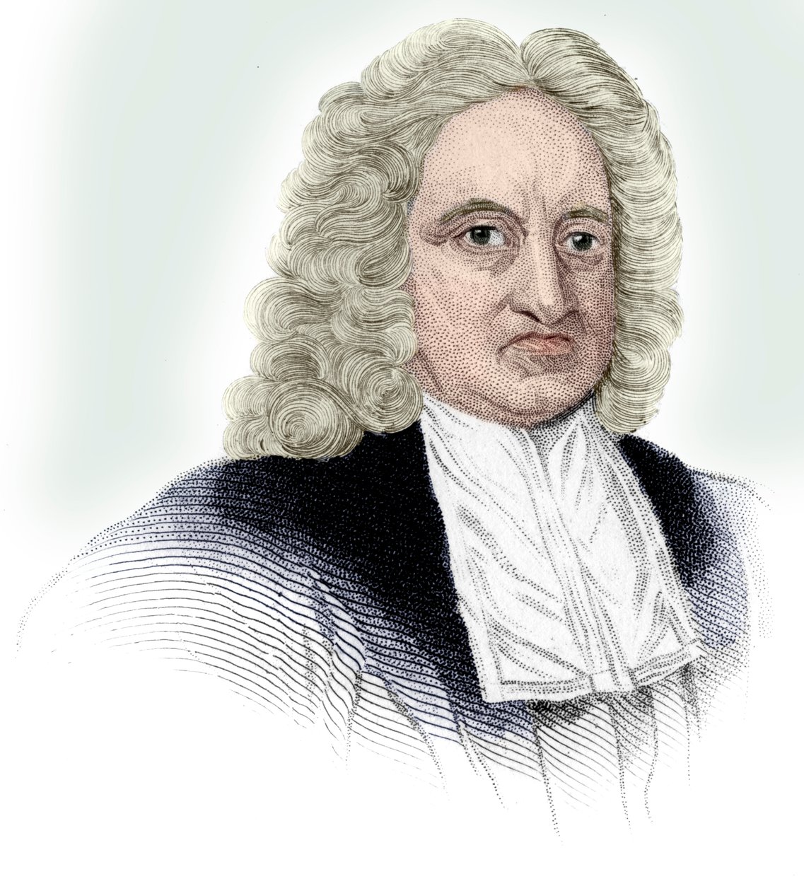 Edmond Halley , engelsk astronom, matematiker, meteorolog og fysiker, c1850 av Unbekannt