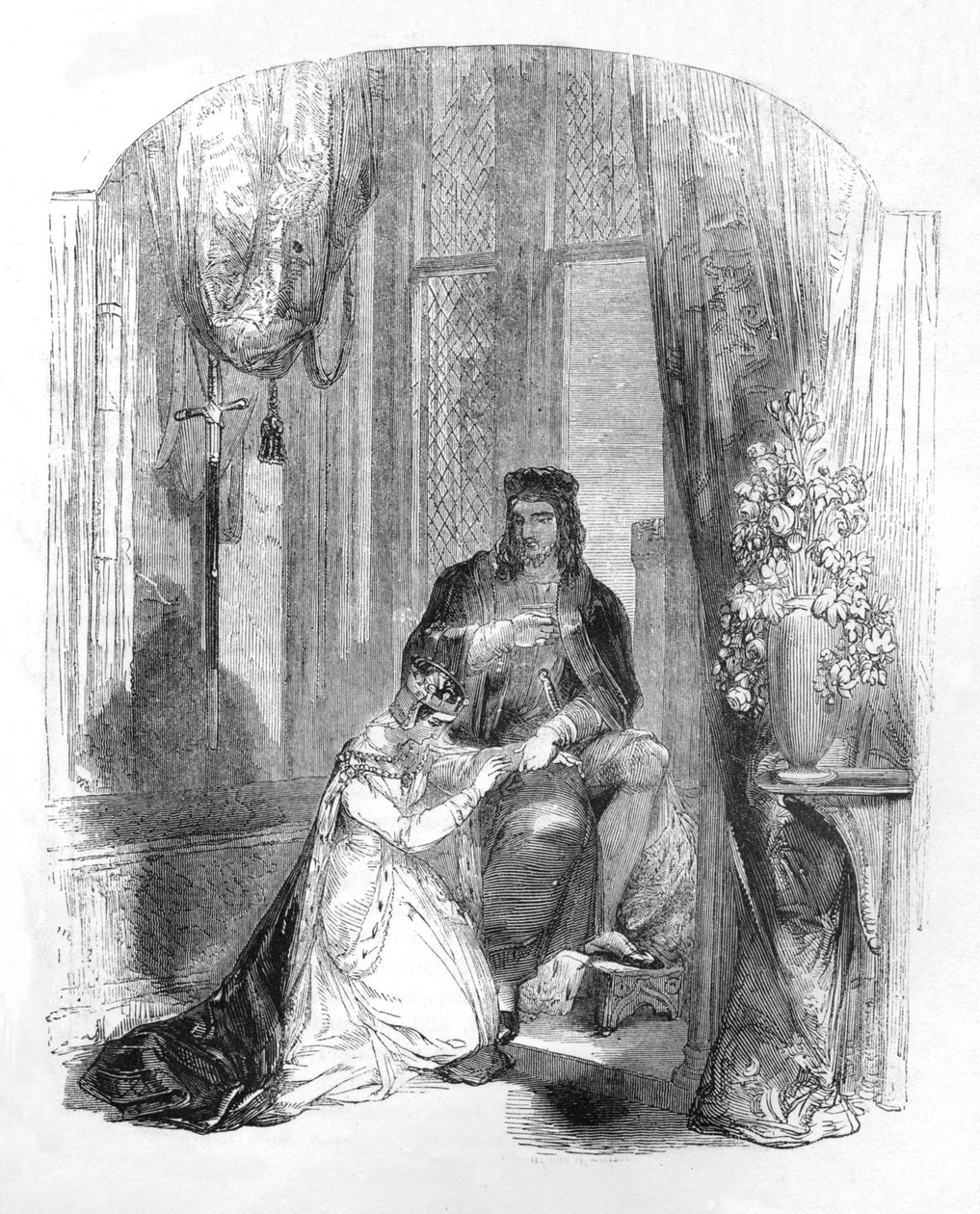 Edvard III. og grevinnen av Salisbury, 1845 av Unbekannt