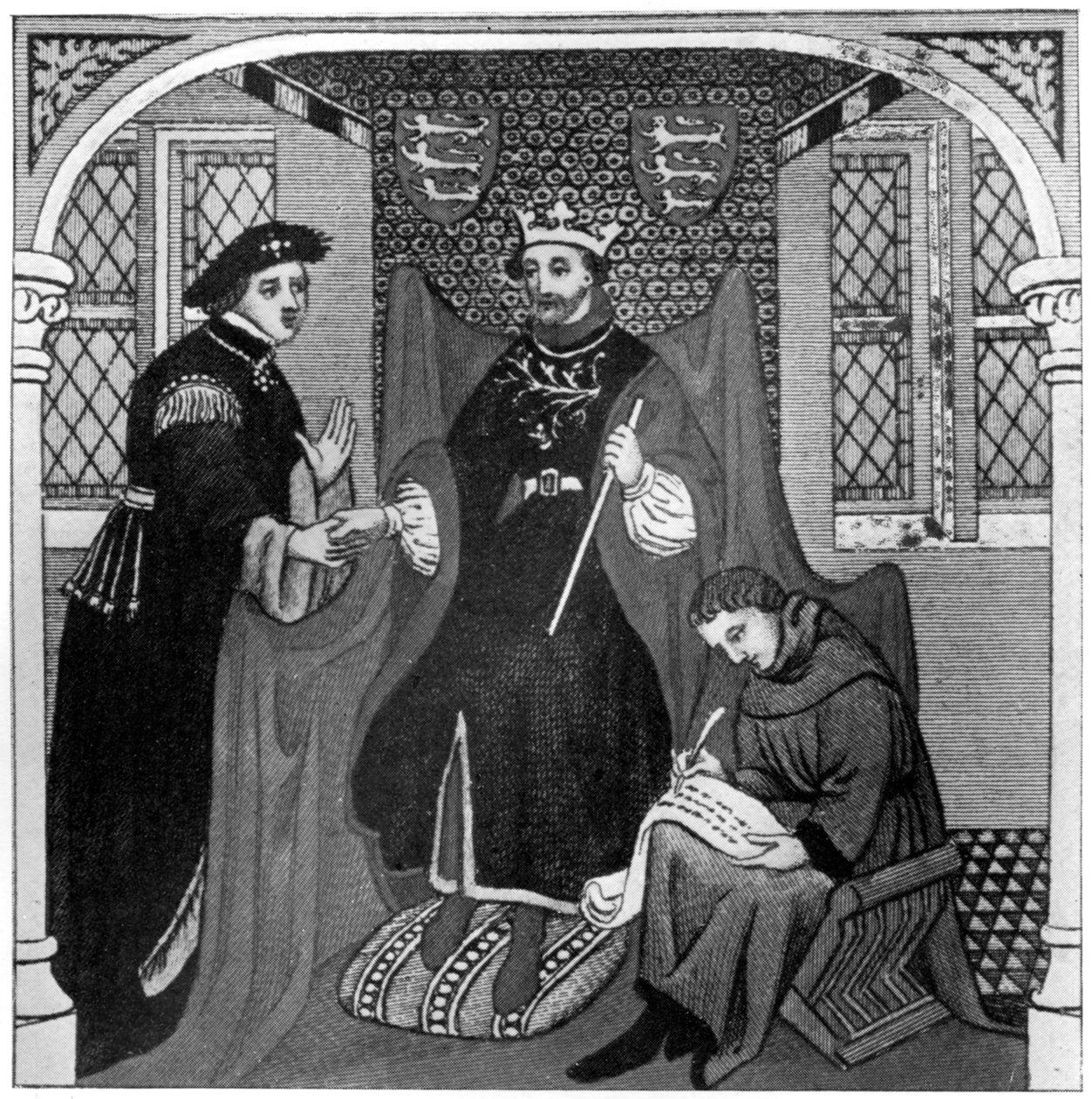 Edward III og jarlen av Flandern, 1300-tallet, 1910 av Unbekannt