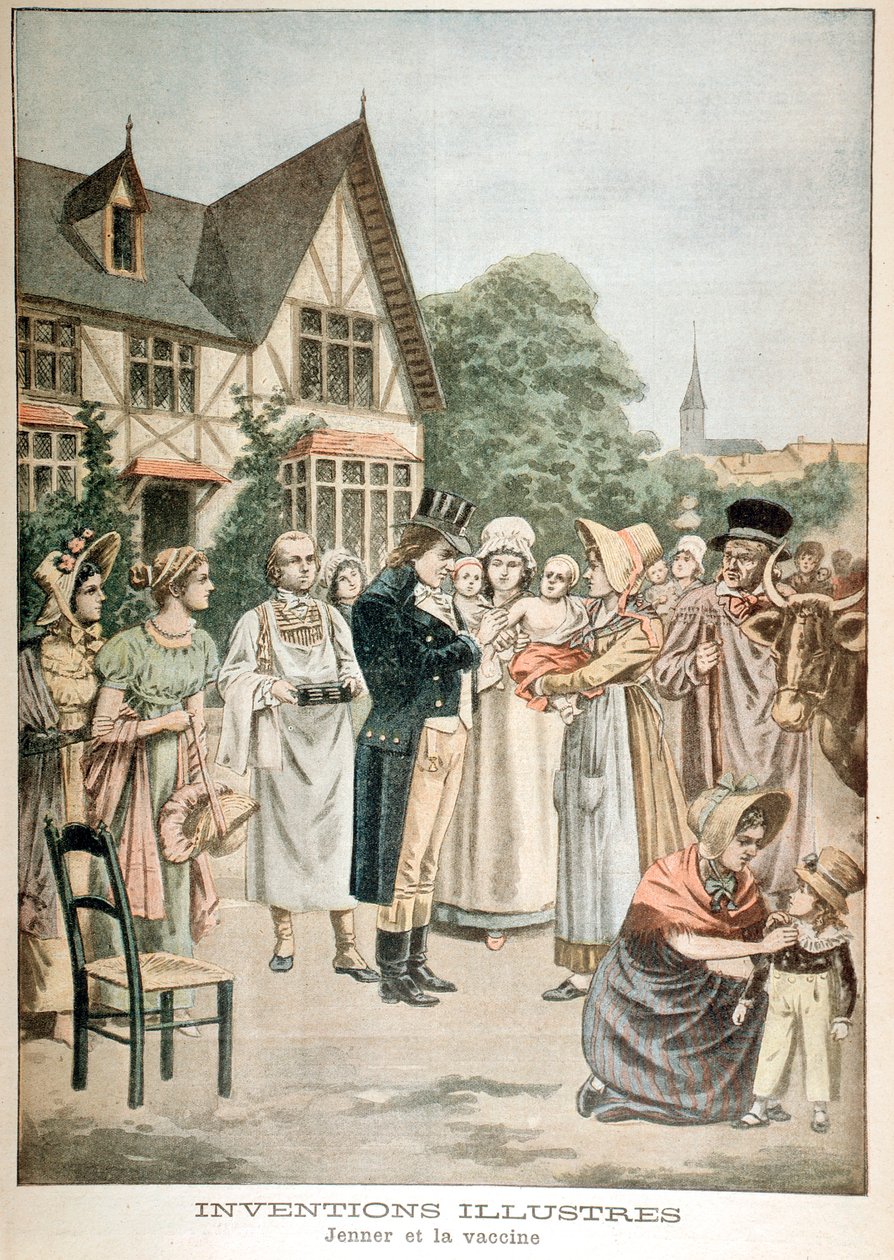 Edward Jenner 1749-1823 engelsk lege, vaksinerende barn med Cowpox-serum, 1901 av Unbekannt