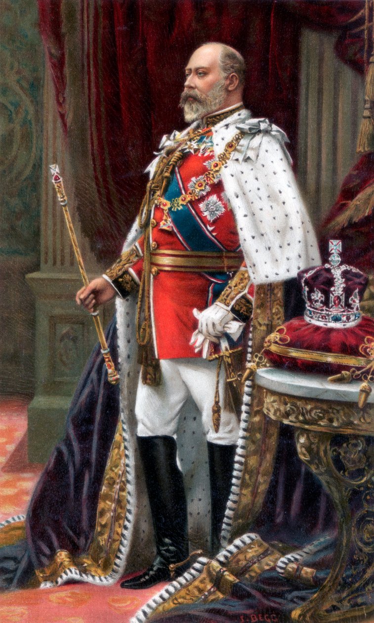 Edward VII i fulle kroningskapper, 1902 av Unbekannt