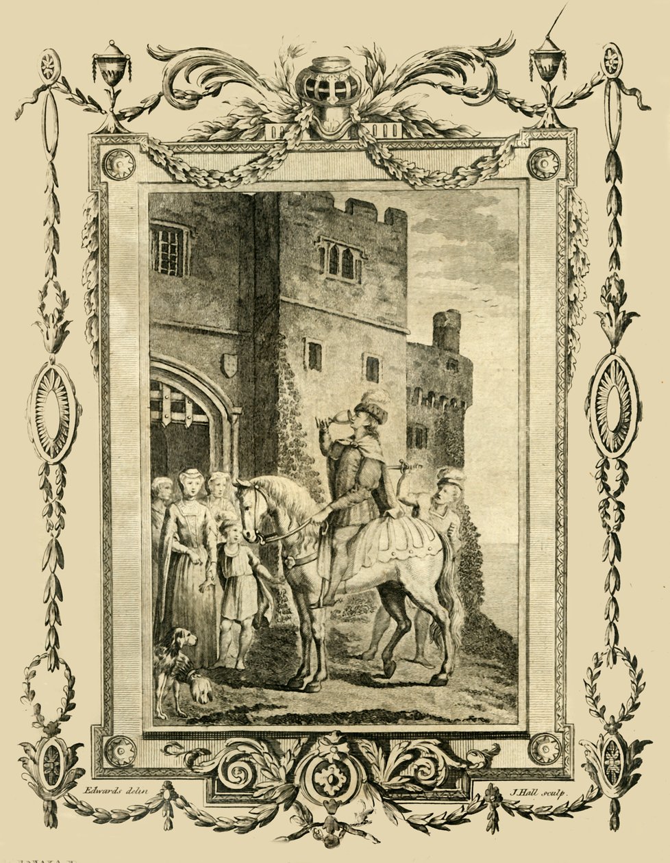 Edward the Martyr knivstukket etter ordre fra sin Stemor, Elfrida, på Corfe Castle, 978, 1783. av Unbekannt