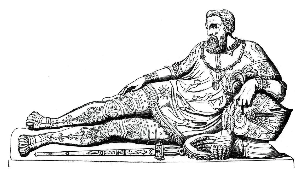 Skulptur av Philippe de Chabot, admiral av Frankrike, c1570, 1870 av Unbekannt