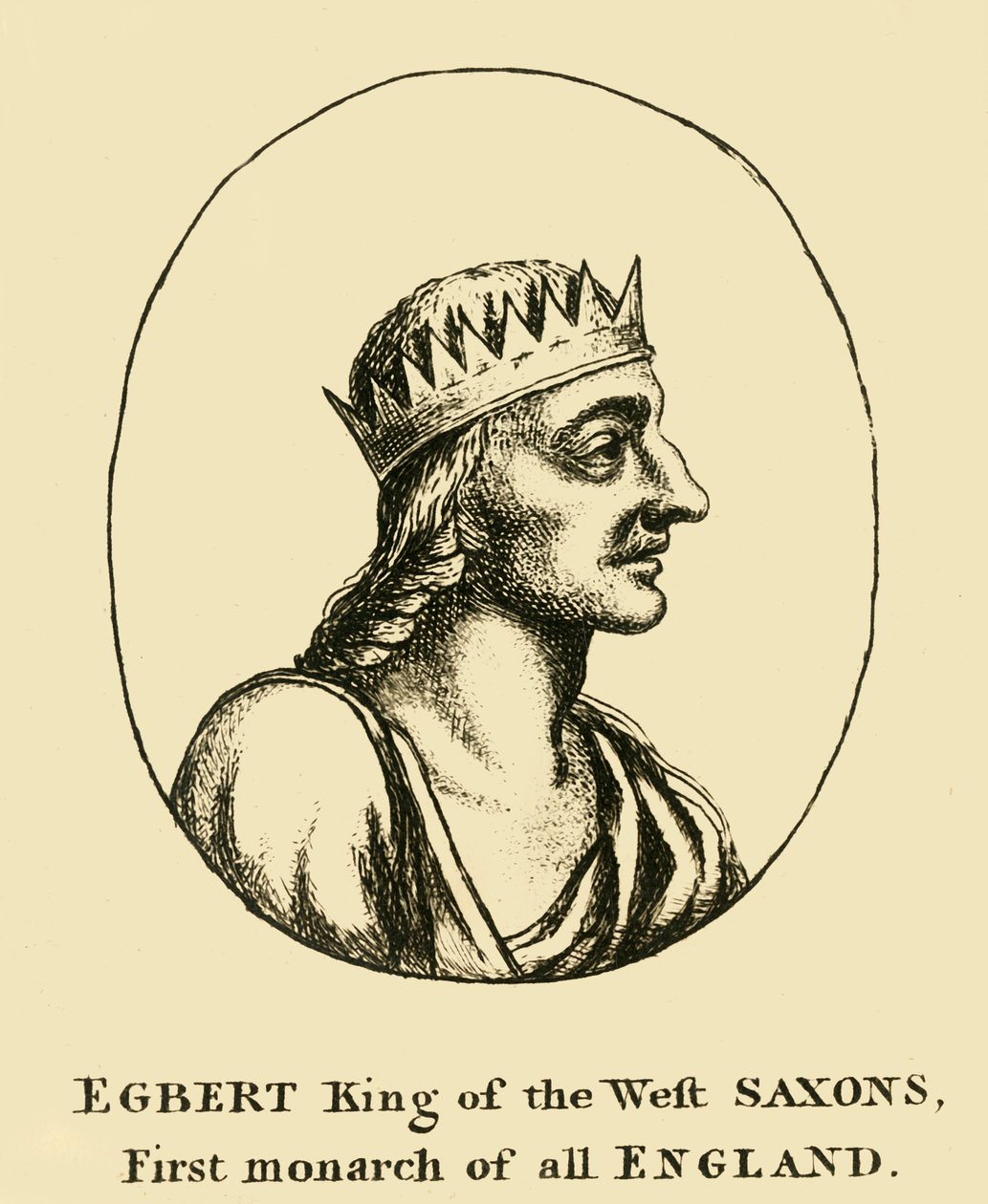 Egbert King of the West Saxons, første monark av hele England, 1700-tallet. av Unbekannt