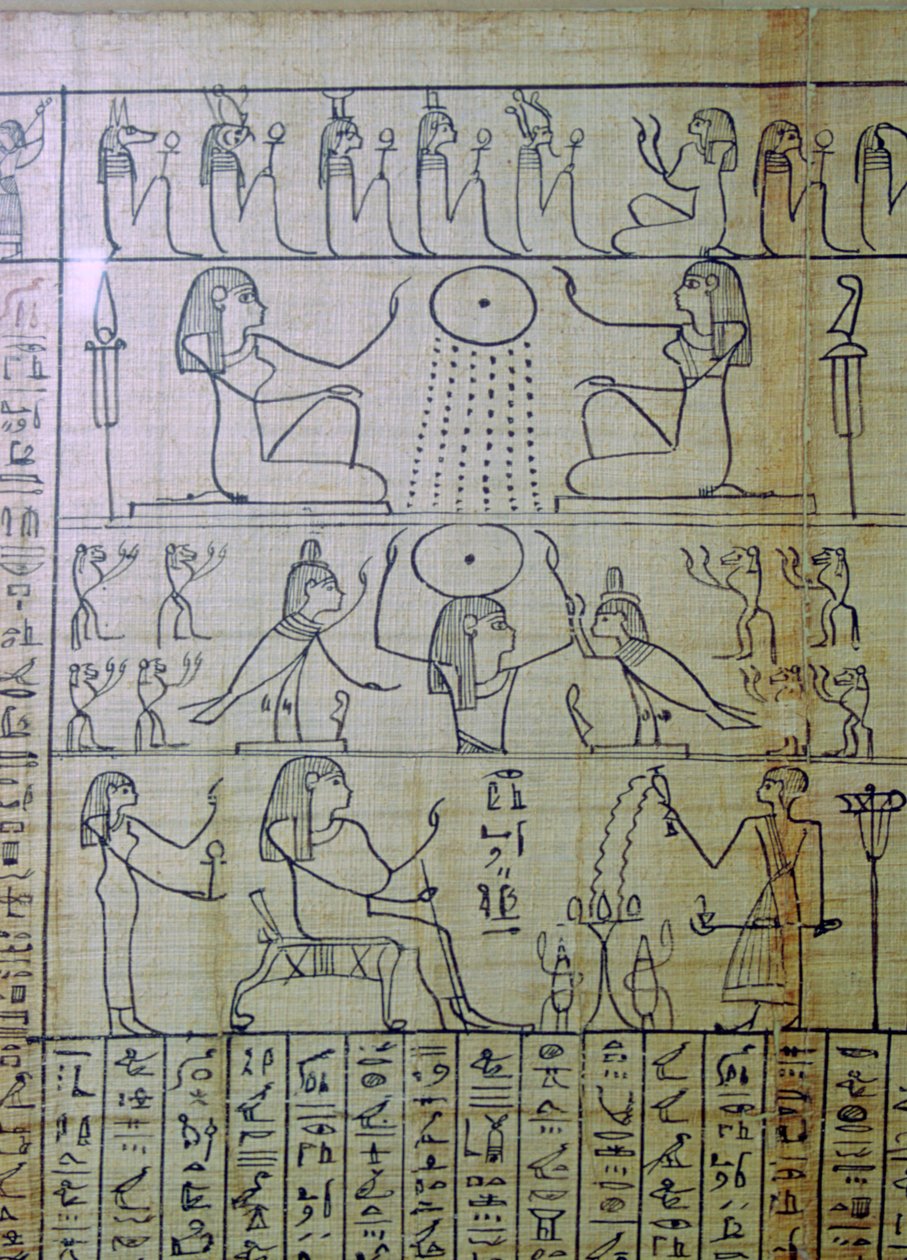 Egyptisk skildring av en begravelse og inngang til underverdenen, Papyrus of Ani av Unbekannt