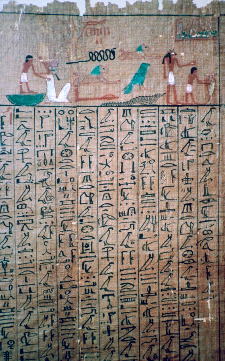 Egyptiske hieroglyfer fra en dødebok av Unbekannt