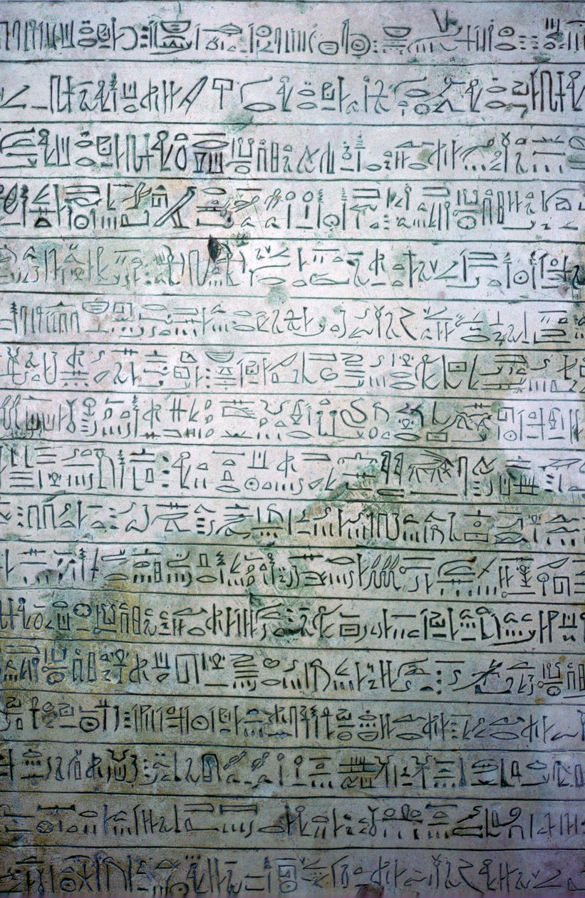 Egyptisk kalksteinstele med hieratisk skrift av Unbekannt