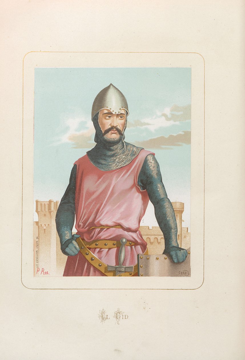 El Cid Rodrigo Diaz de Vivar. Fra: Kjente menn og kvinner gjennom tidene..., 1875-1877 av Unbekannt