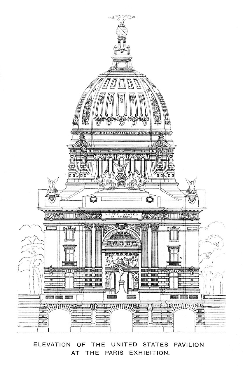 Forhøyning av USAs paviljong på Paris-utstillingen, 1900 av Unbekannt