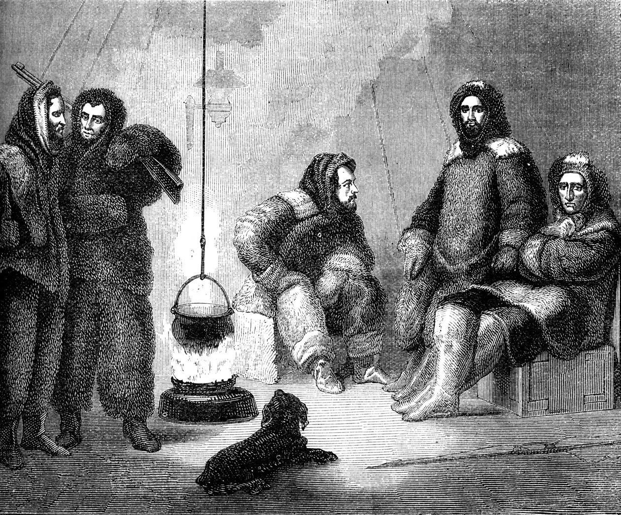 Elisha Kent Kane og hans følgesvenner på Grønland, c1855 c1880 av Unbekannt