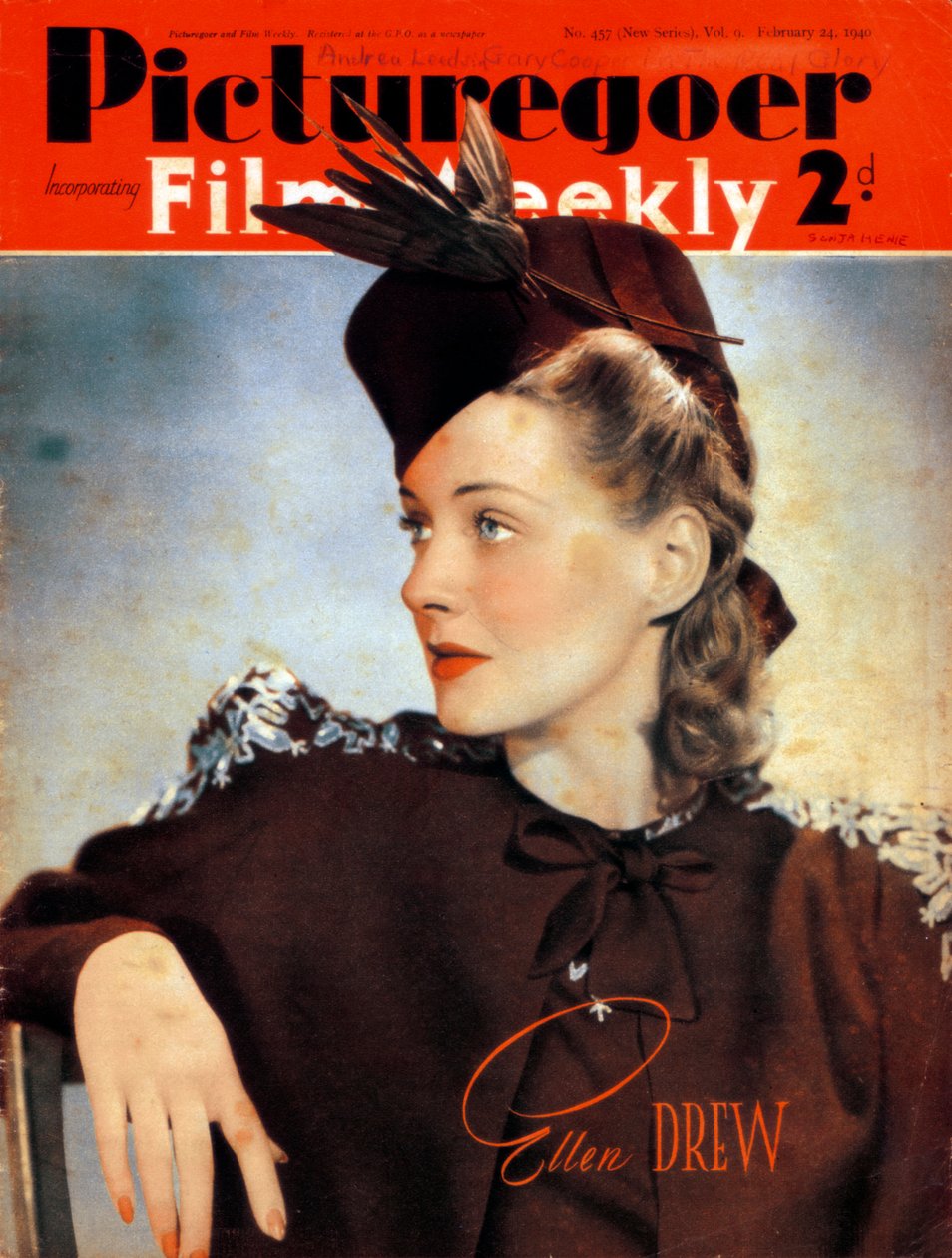 Ellen Drew 1915-2003, amerikansk skuespillerinne, 1940 av Unbekannt