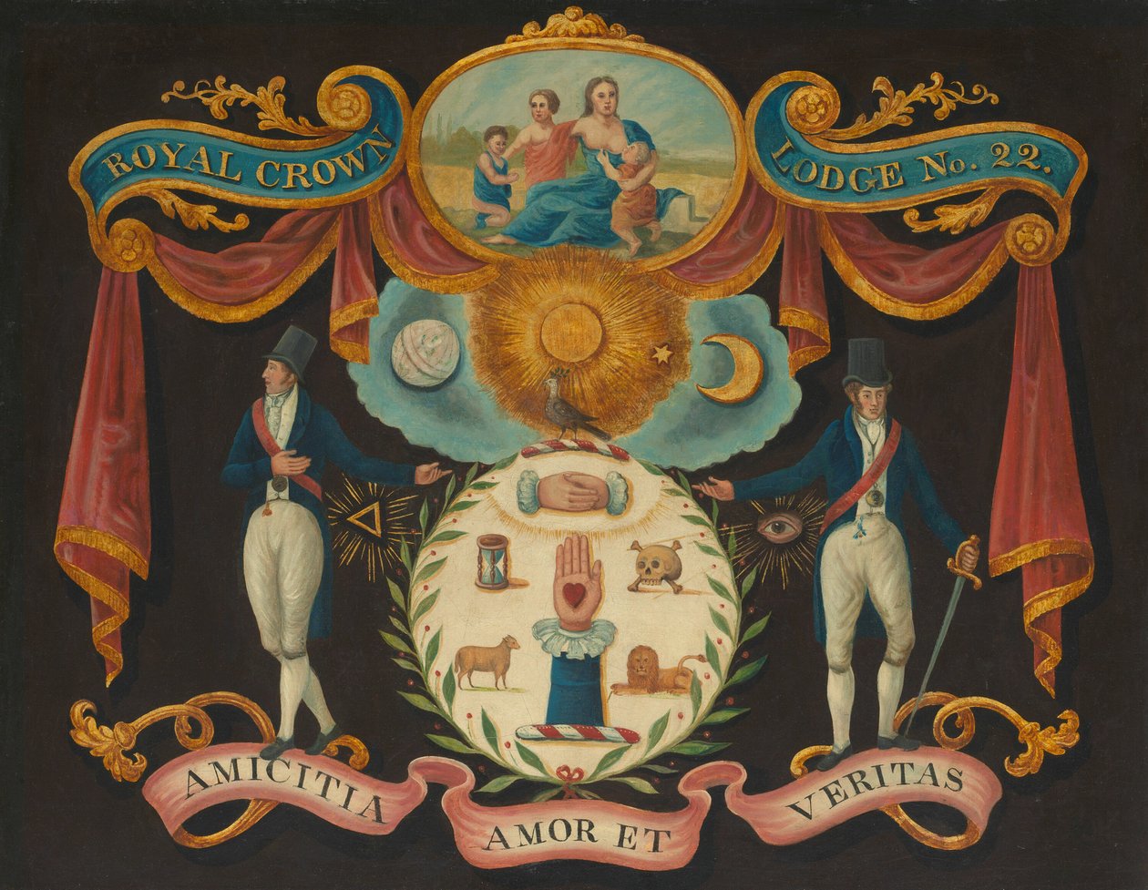 Emblemer for Royal Crown Lodge nr. 22, 181015. av Unbekannt