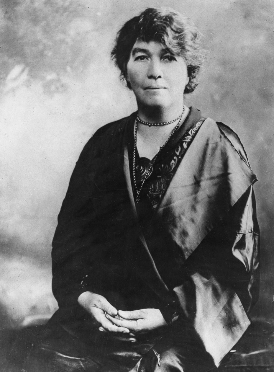 Emmeline Pethick-Lawrence 1867-1954, britisk suffragette, tidlig på 1900-tallet av Unbekannt