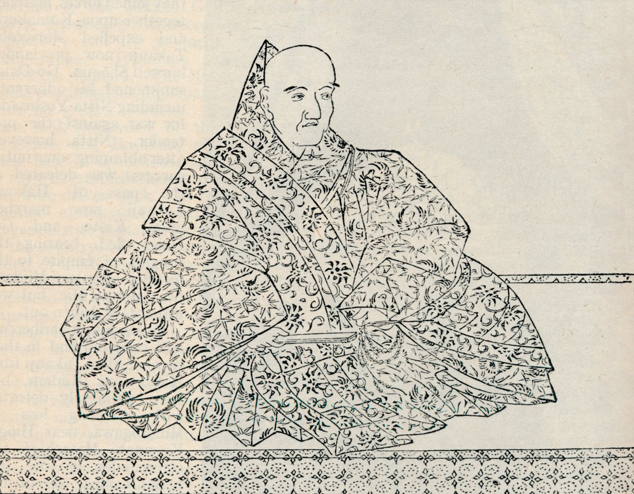 Keiser Go-Uda av Japan, i hvis regjeringstid den mongolske armadaen ble ødelagt, 1907 av Unbekannt