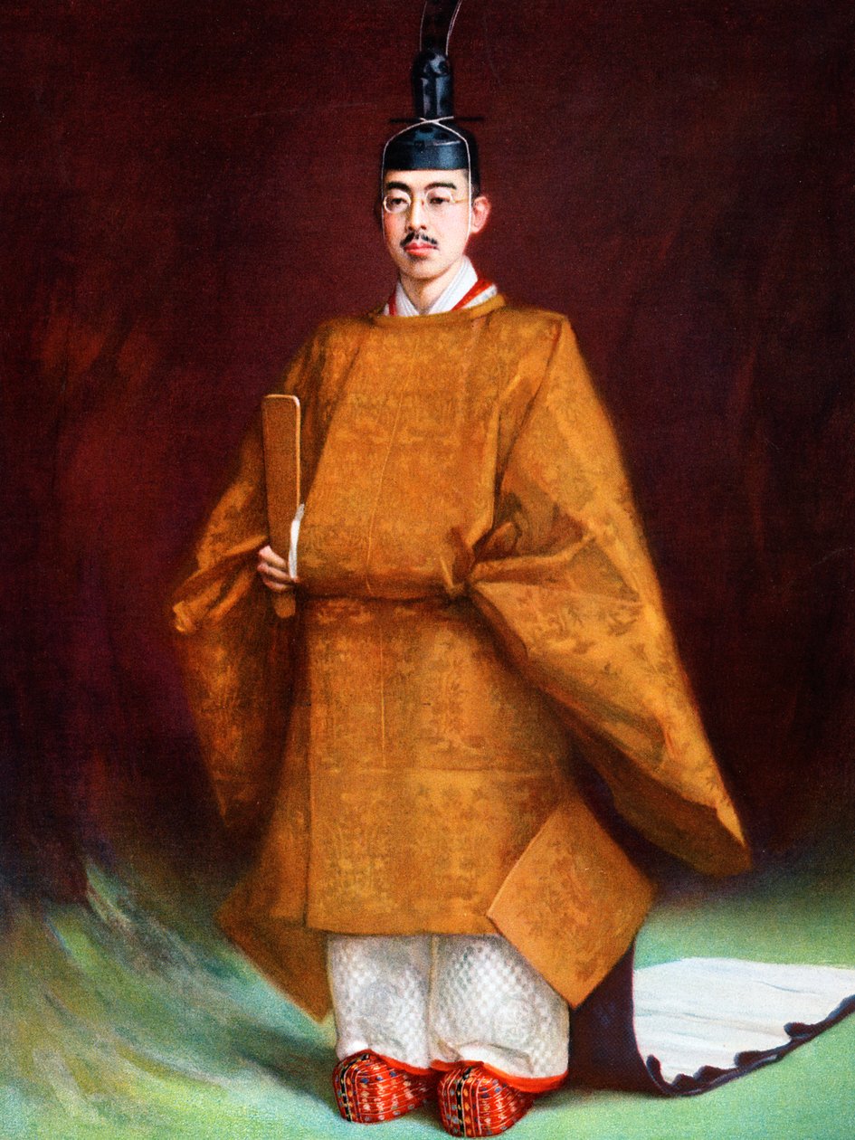 Keiser Hirohito i sine kroningsklær, c1924-1926 av Unbekannt