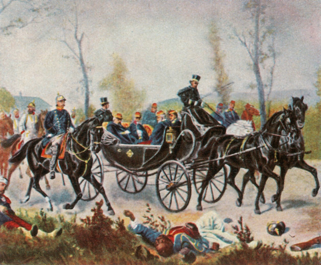 Keiser Napoleon blir tatt for å se kongen av Bismarck, 2. september 1870, 1936. av Unbekannt