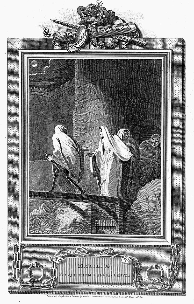 Keiserinne Matilda rømmer fra det beleirede Oxford Castle, 1142 c1800-tallet av Unbekannt