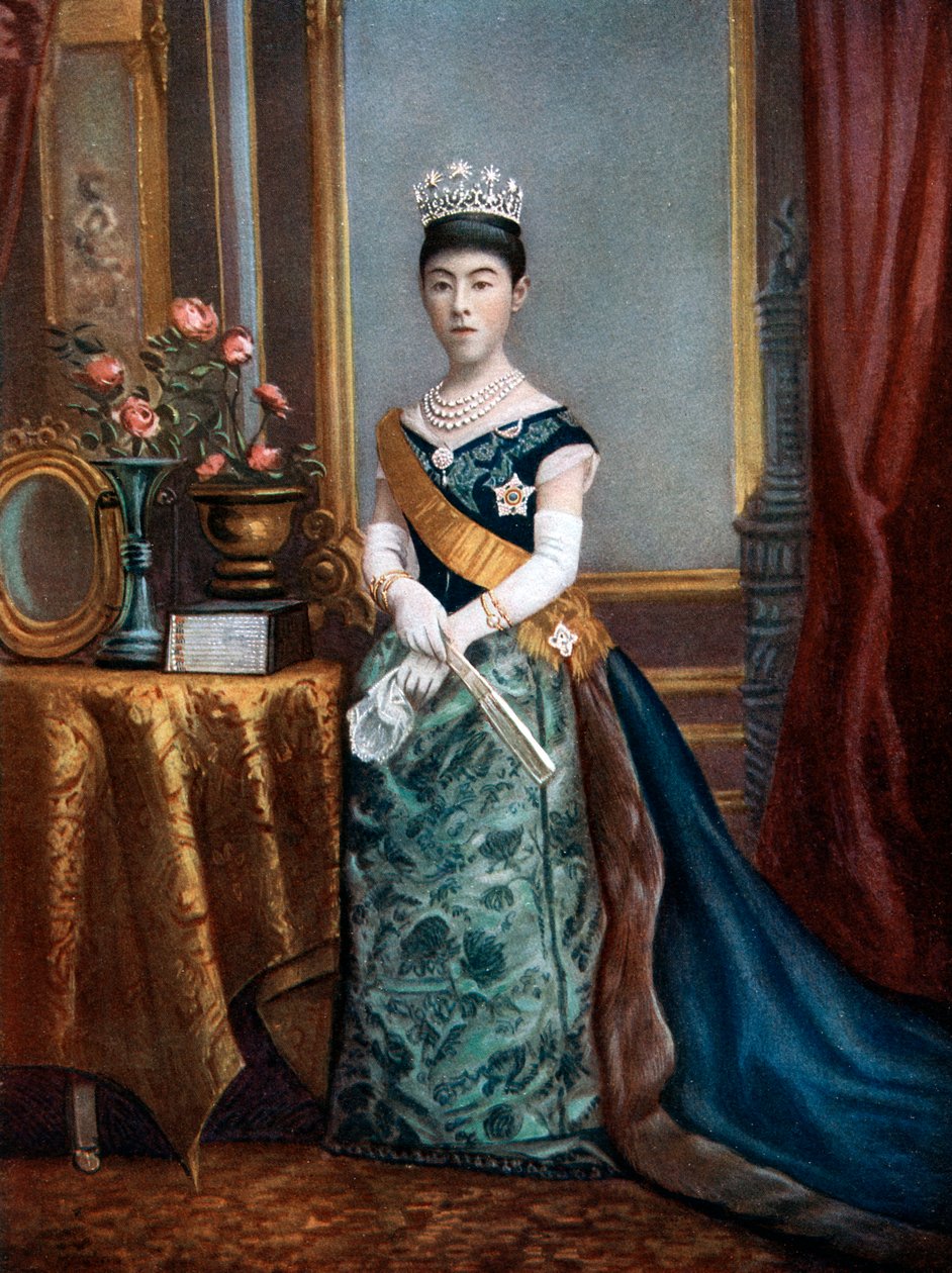 Keiserinne Shoken, keiserinnekonsort av Japan, sent på 1800- og begynnelsen av 1900-tallet av Unbekannt