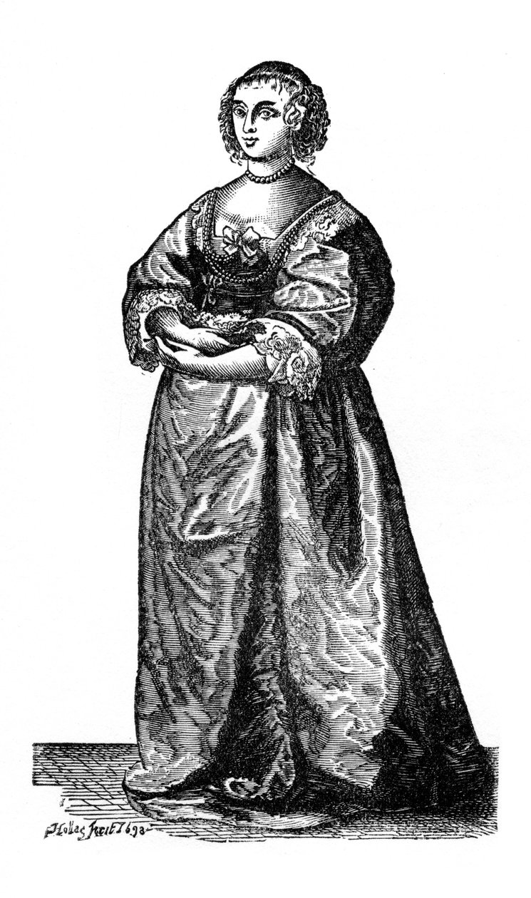 Engelsk hoffdame, 1643, 1910 av Unbekannt