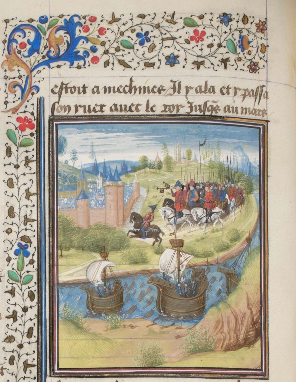 Den engelske kongen Richard I Løvehjerte erobret øya Kypros i 1191. Miniatyr fra Historia av Vilhelm av Tyrus, 1460-tallet av Unbekannt