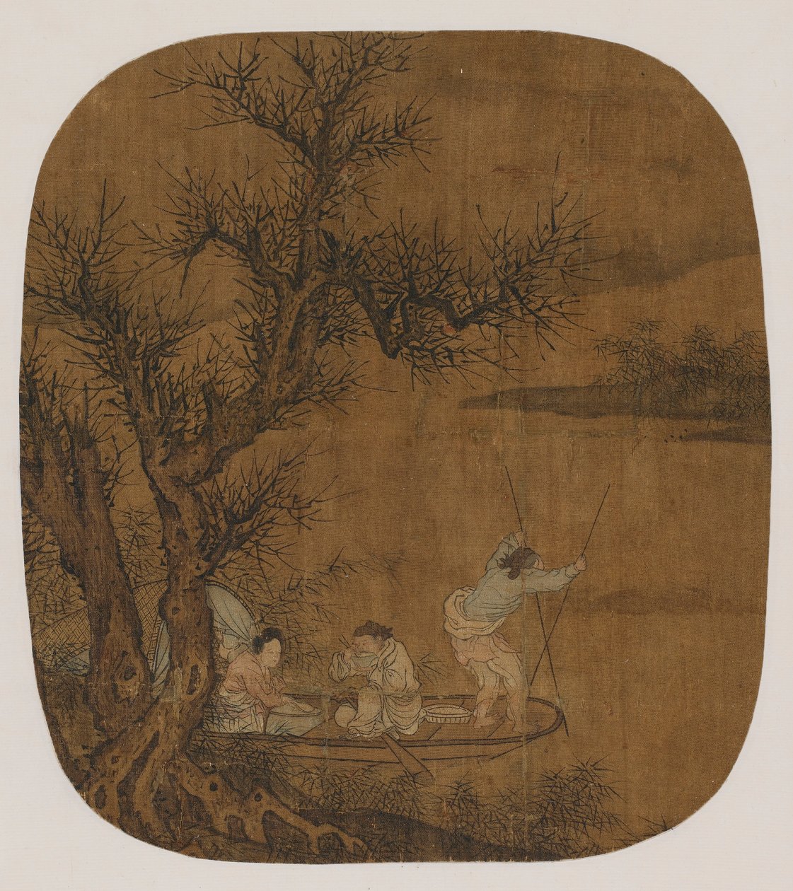 Nyter et måltid om bord på en båt, Ming-dynastiet, 1500-1600-tallet. av Unbekannt