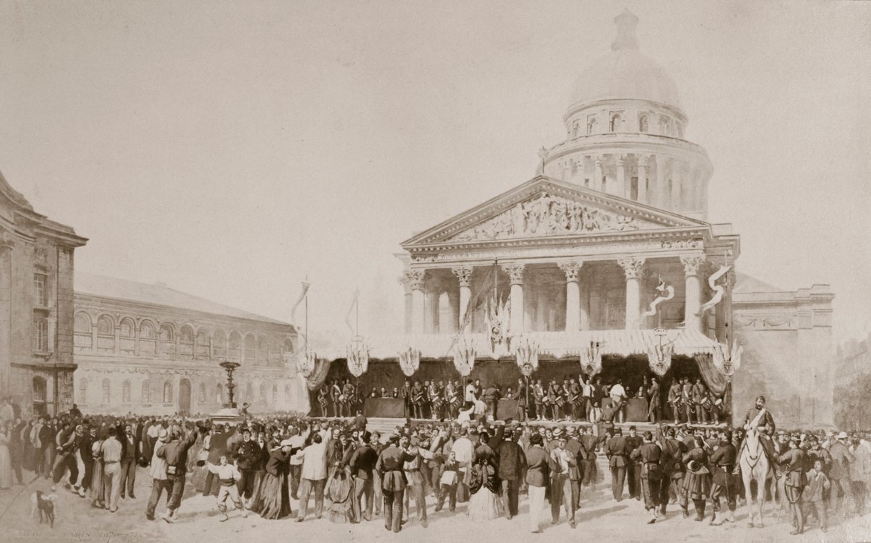 Verving av frivillige til nasjonalgarden, Place du Pantheon, Paris, 1870-1871 av Unbekannt
