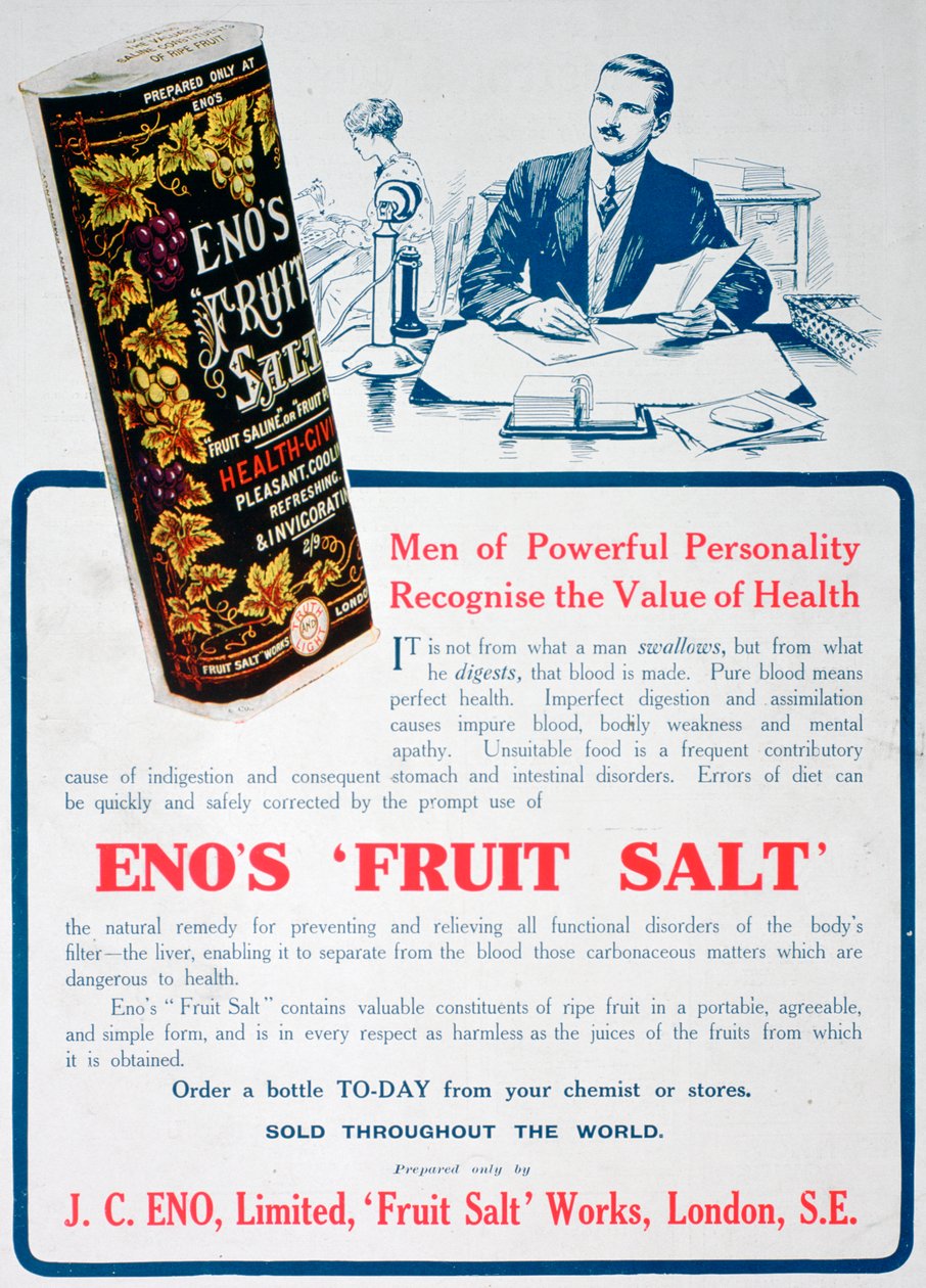 Enos fruktsalt-annonse, 1915 av Unbekannt
