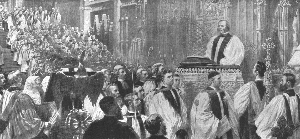 Tronsetting av Dr. Temple som erkebiskop i Canterbury Cathedral, 8. januar 1897, 1901. av Unbekannt