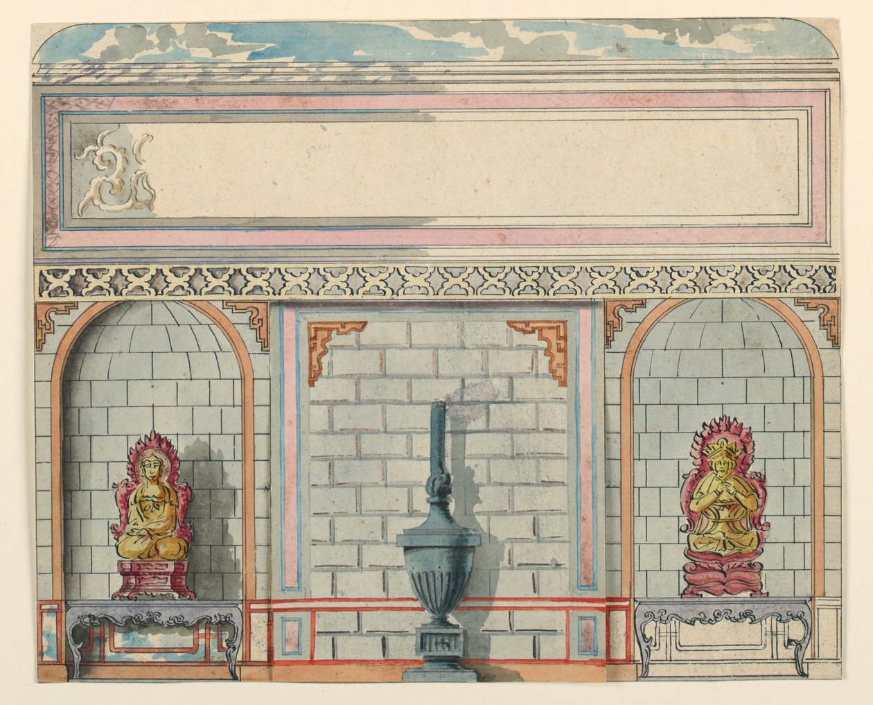 Inngangsparti, East Wall, Royal Pavilion, Brighton, før 1802 av Unbekannt