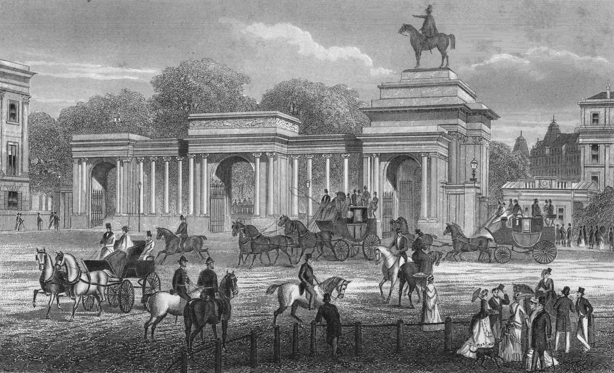 Inngang til Hyde Park, London, c1850 1878 av Unbekannt