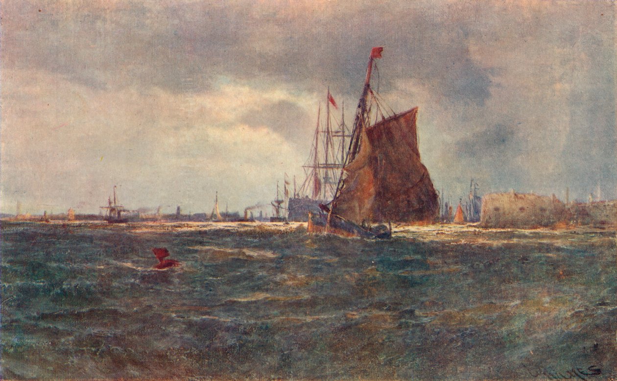 Inngang til Portsmouth Harbour, sent på 1800-tallet 1906 av Unbekannt