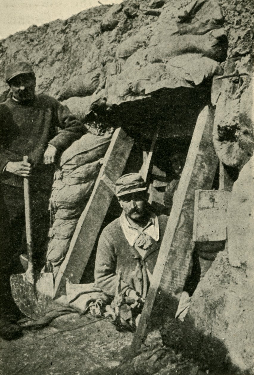 Inngang til en sap langs den franske fronten, første verdenskrig, 1915, c1920. av Unbekannt