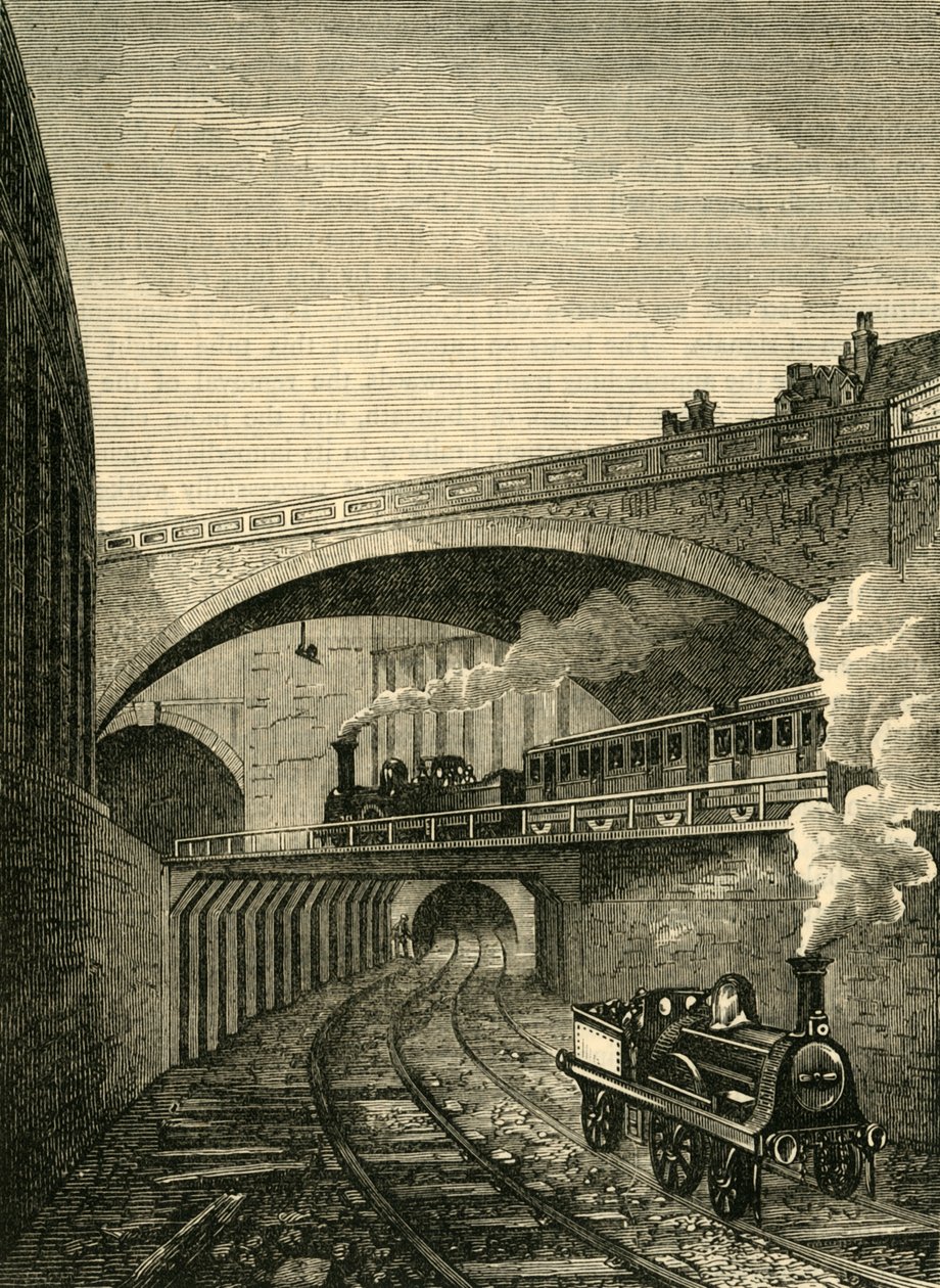 Inngang til Clerkenwell Tunnel fra Farringdon Street, c1876. av Unbekannt