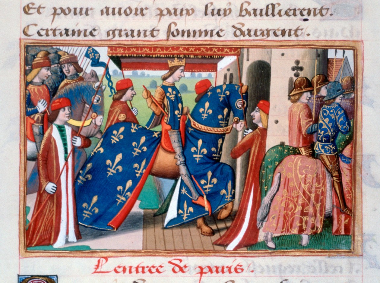 Charles VIIs inntog i byen Paris, 12. november 1437, c1484 av Unbekannt