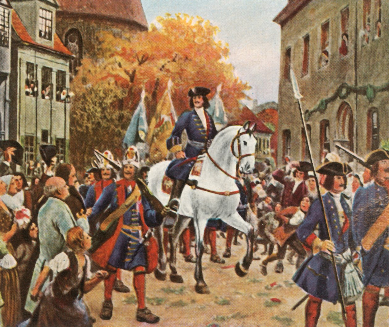Prins Leopold I:s inntreden i Dessau etter den spanske arvefølgekrigen, 1712, 1936. av Unbekannt
