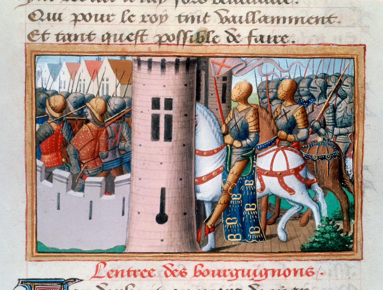 Bourguignons inntog i Paris, mai 1418, 1484 av Unbekannt