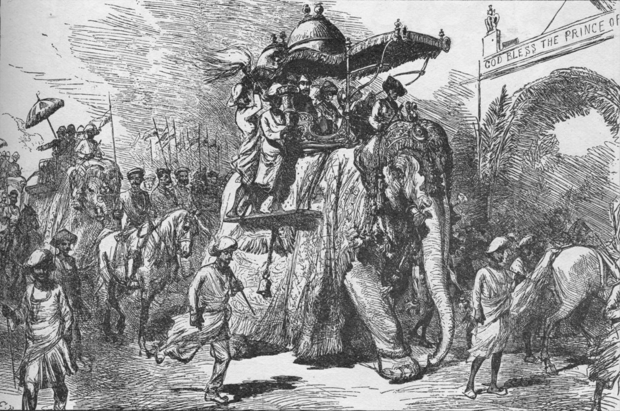 Prinsen av Wales inntog i Baroda, India, 9. november 1875 1908 av Unbekannt