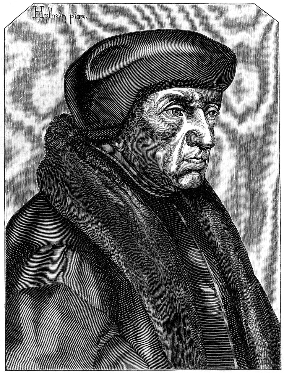 Erasmus 1469-1536, nederlandsk humanist og teolog, 1500-tallet 1849 av Unbekannt