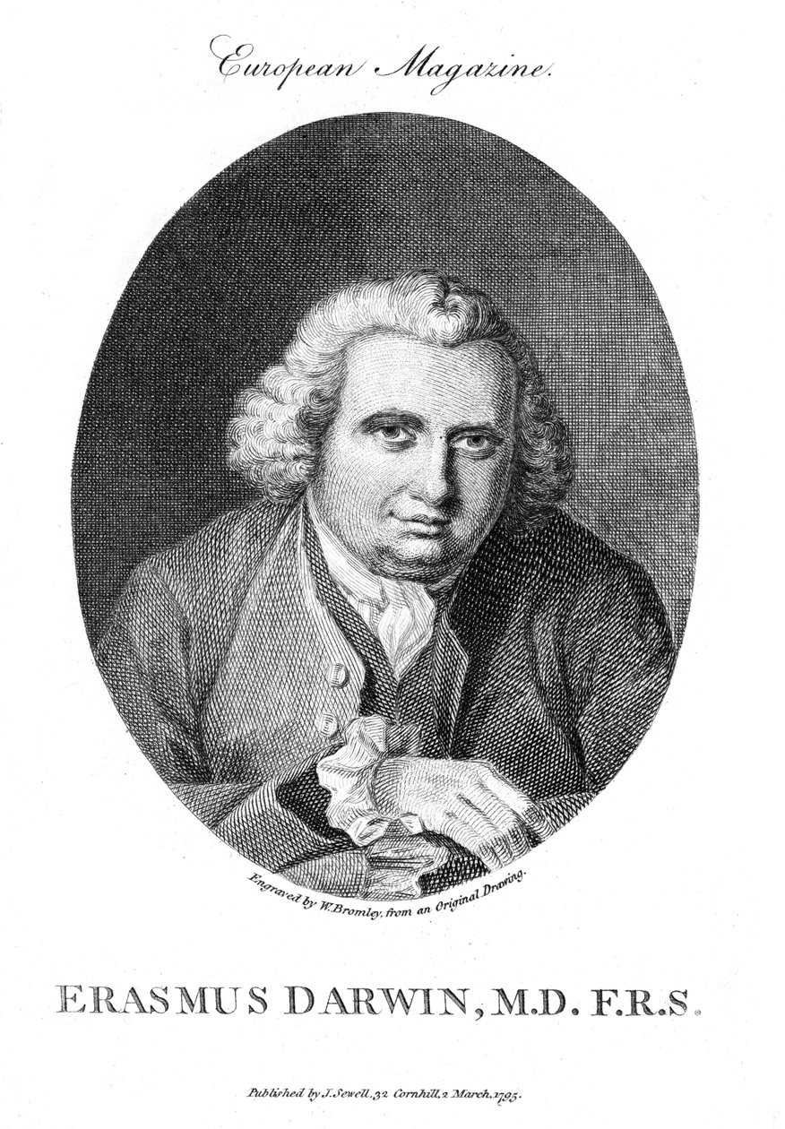 Erasmus Darwin , engelsk lege og naturforsker, 1795 av Unbekannt