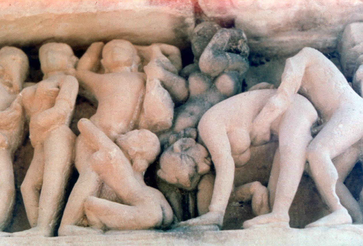 Erotisk skulptur, Khajuraho, India. c950-1050. Det 20. århundre av Unbekannt