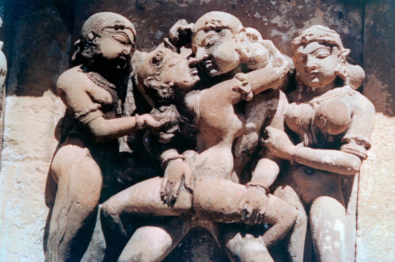 Erotisk skulptur, Khajuraho, India. c950-1050. Det 20. århundre av Unbekannt
