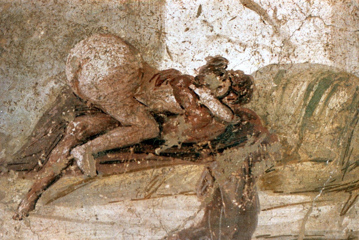 Erotisk veggmaleri, Pompeii, Italia av Unbekannt