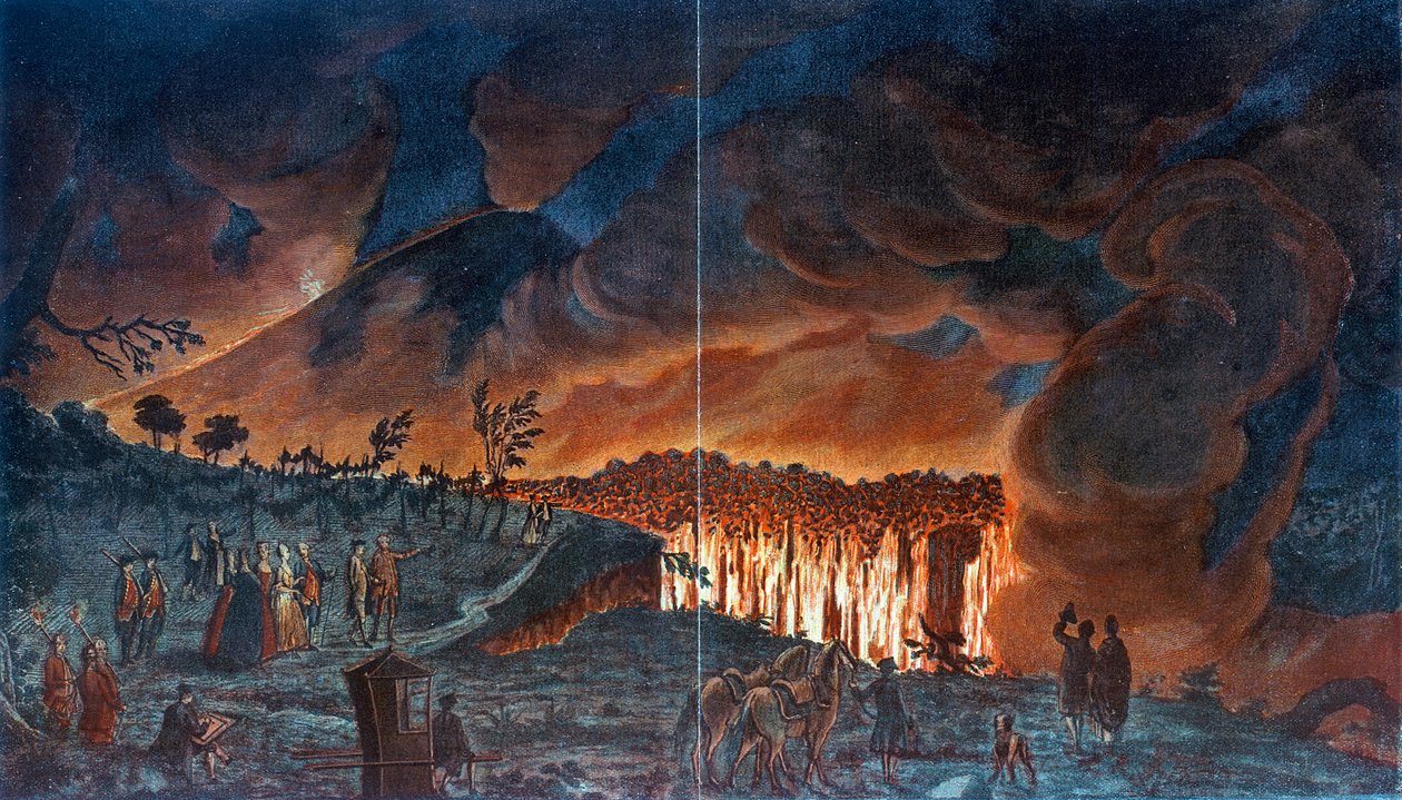 Vesuvs utbrudd, 1776 av Unbekannt