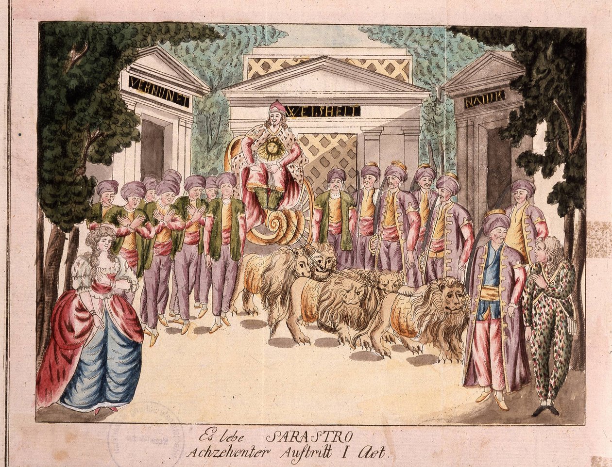 Es lebe Sarastro. Premieren på Tryllefløyten av Mozart, 1790-tallet av Unbekannt